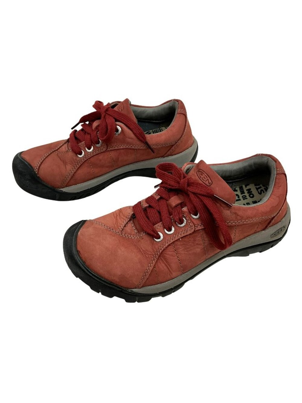 Keen Presidio Leather Low-Top Casual Hiking Shoes Womens 7 Brick Red